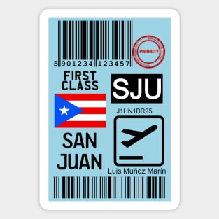 San Juan Puerto Rico travel ticket Magnet